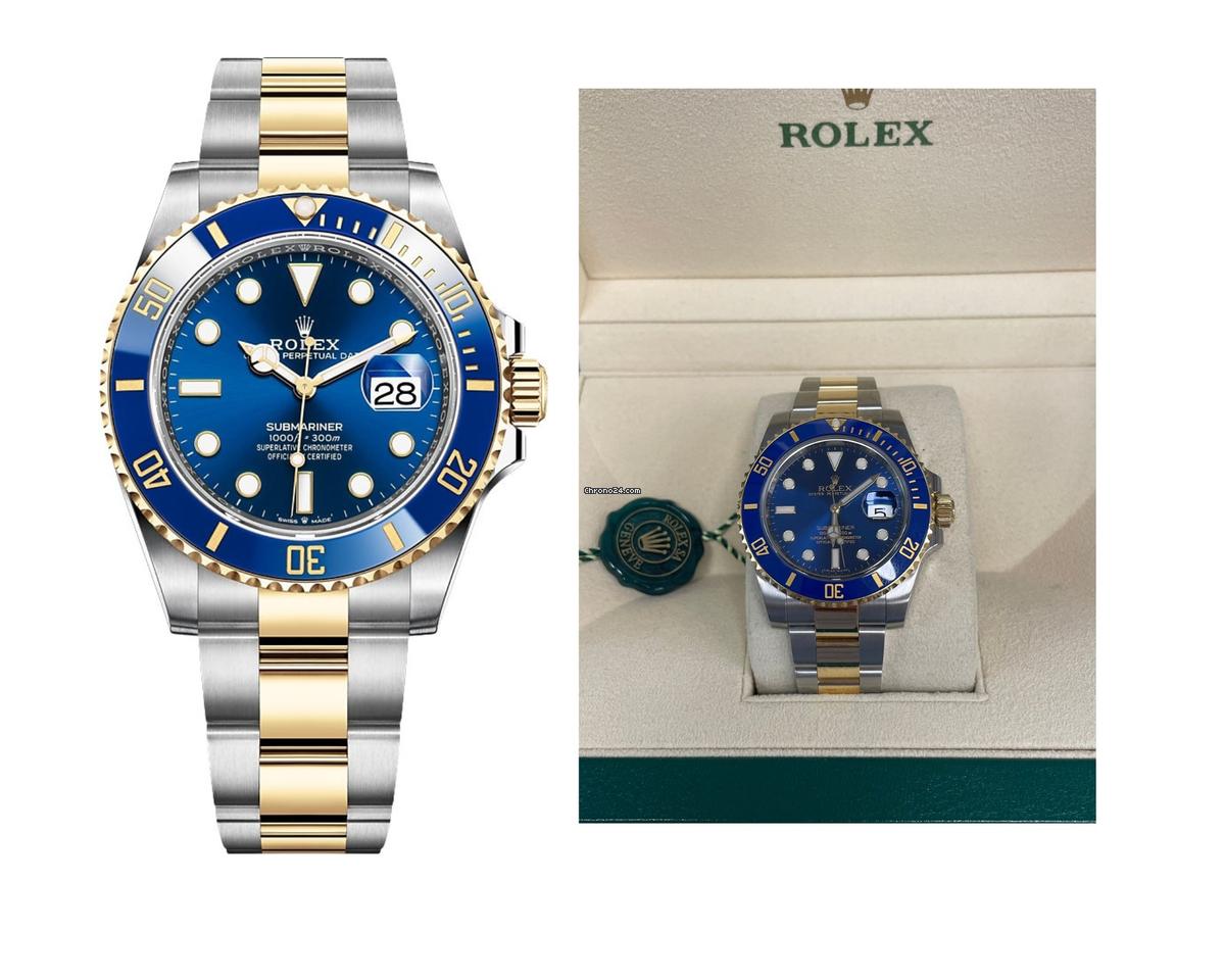 Premium Diver Style Two-Tone Stainless Steel Watch – Blue Dial Edition