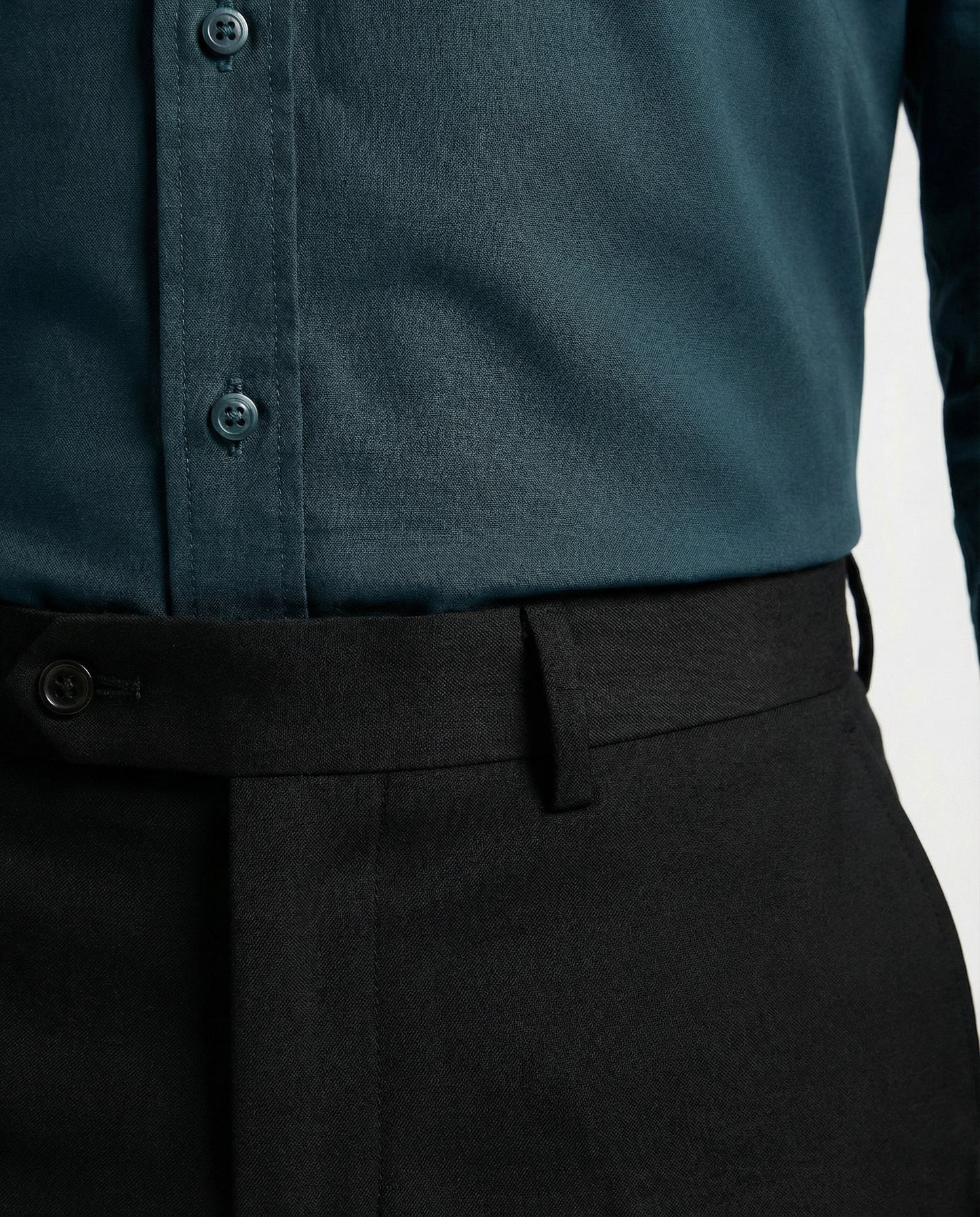 Men’s Coarse Wool Formal Shirt with Black Tailored Trousers – Premium Office Wear Set