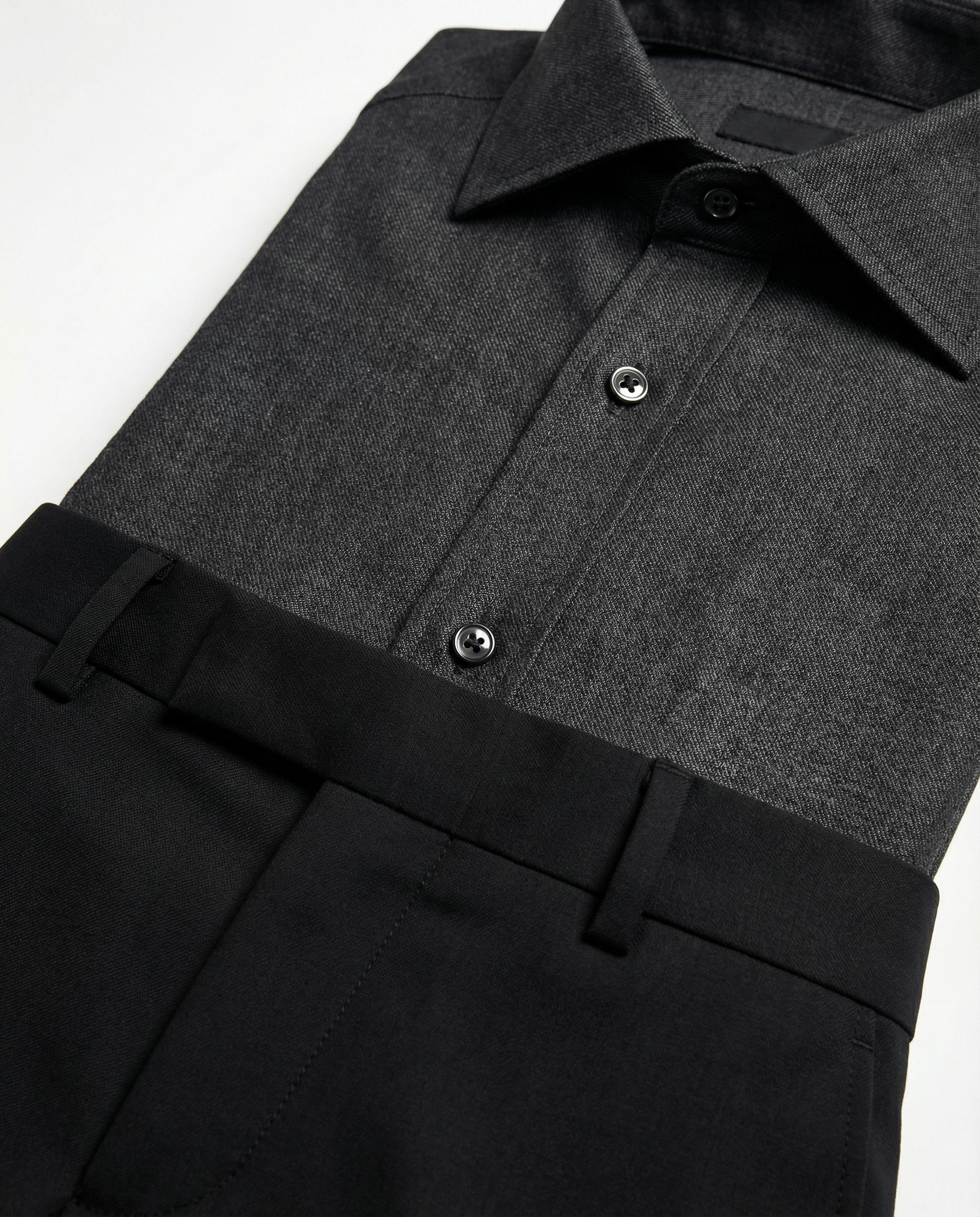 Men’s Absence of Light Formal Shirt with Black Tailored Trousers – Premium Office Wear Set