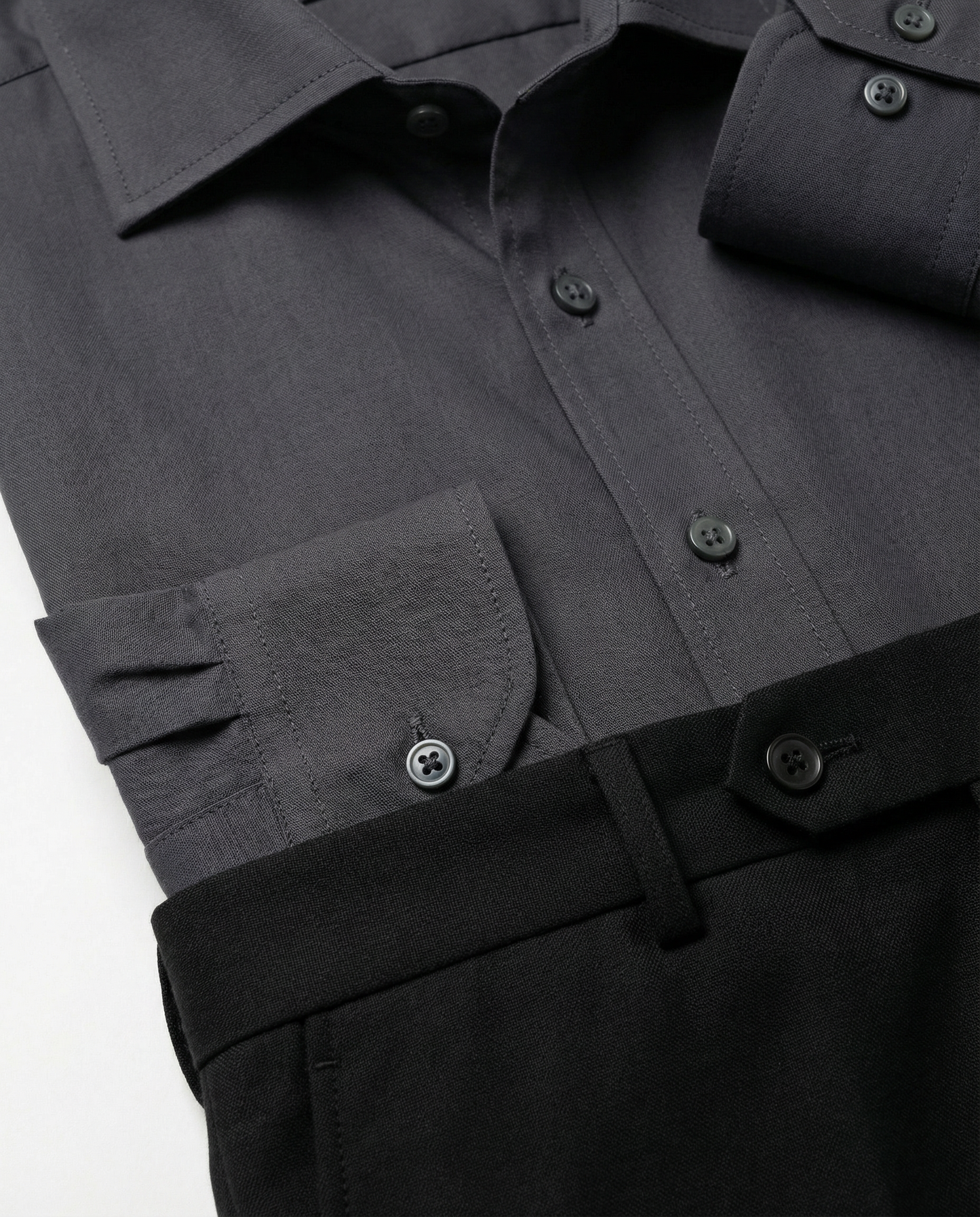 Men’s Black Is Back Formal Shirt with Black Tailored Trousers – Premium Office Wear Set