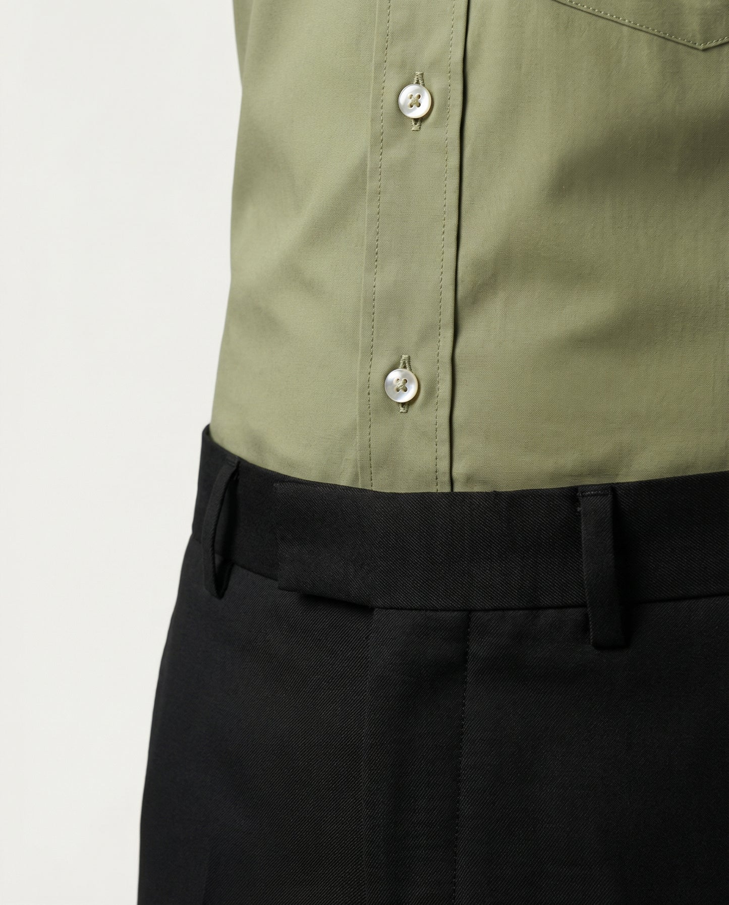 Men’s Light Olive Formal Shirt with Black Tailored Trousers – Premium Office Wear Set