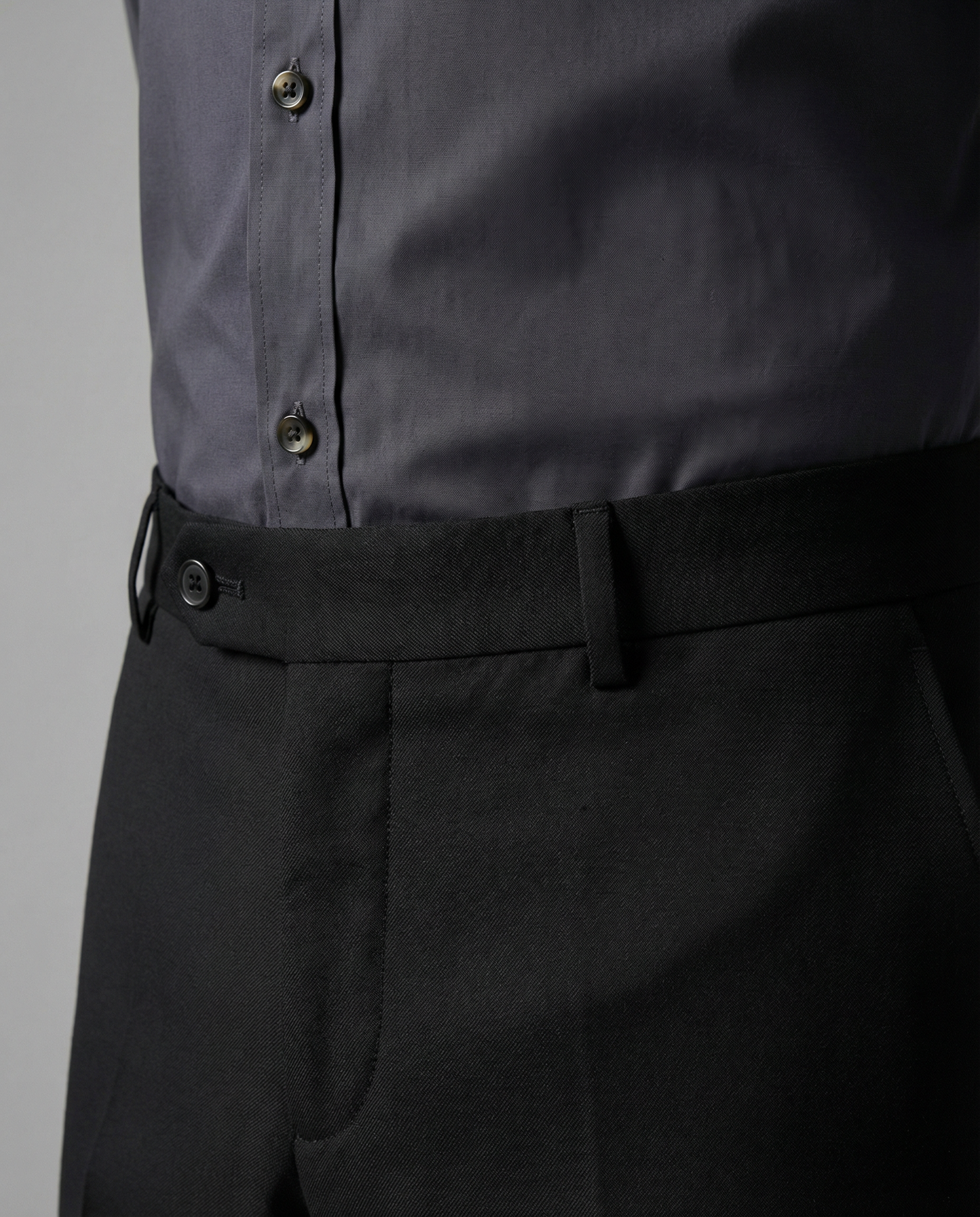 Men’s Dark Gray Formal Shirt with Black Tailored Trousers – Premium Office Wear Set