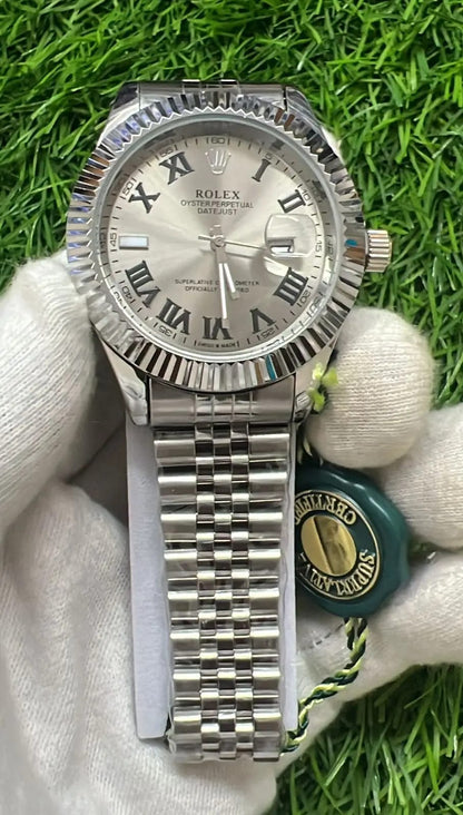 Premium Date Display Luxury Stainless Steel Watch – Jubilee Bracelet Edition