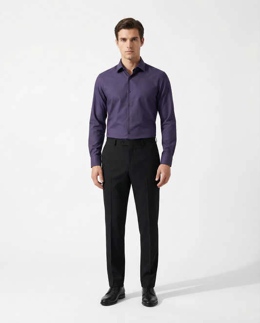 Men’s When Blue Met Red Formal Shirt with Black Tailored Trousers – Premium Office Wear Set