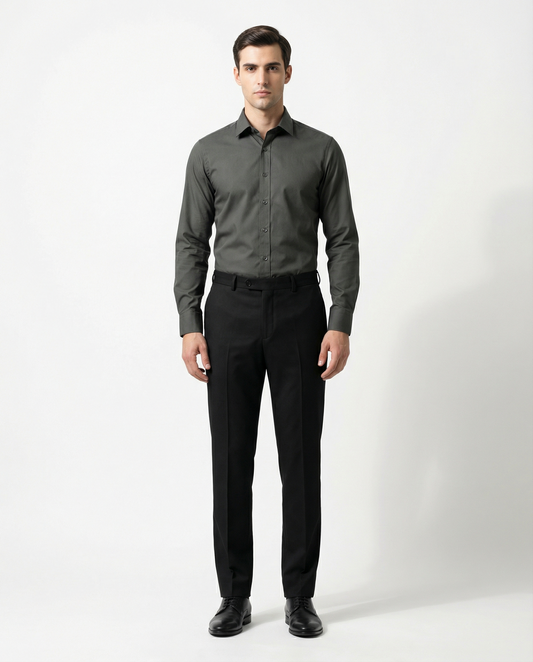 Men’s Coco’s Black Formal Shirt with Black Tailored Trousers – Premium Office Wear Set