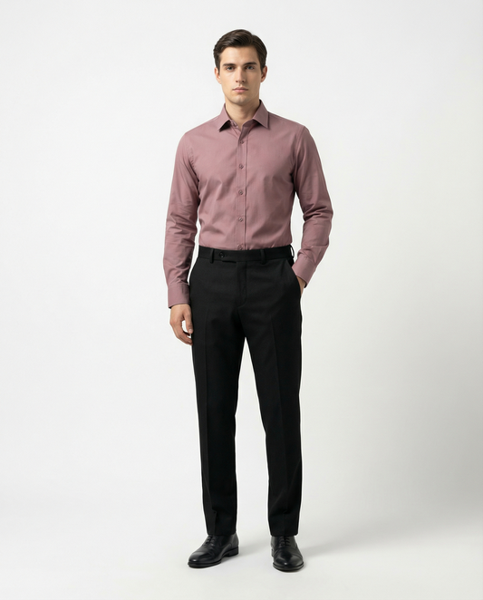 Men’s Viennese Formal Shirt with Black Tailored Trousers – Premium Office Wear Set
