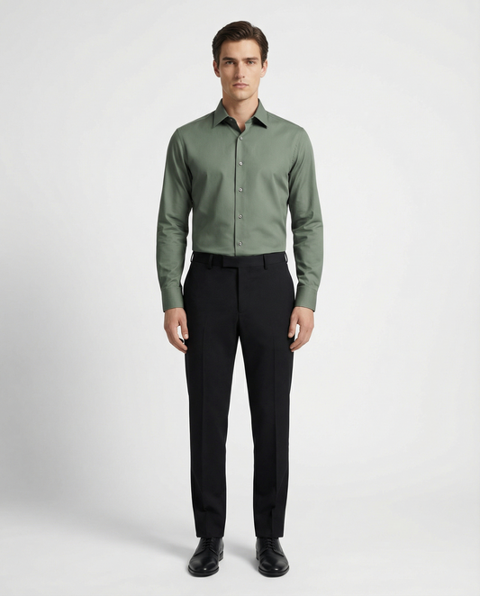 Men’s Rocky River Formal Shirt with Black Tailored Trousers – Premium Office Wear Set