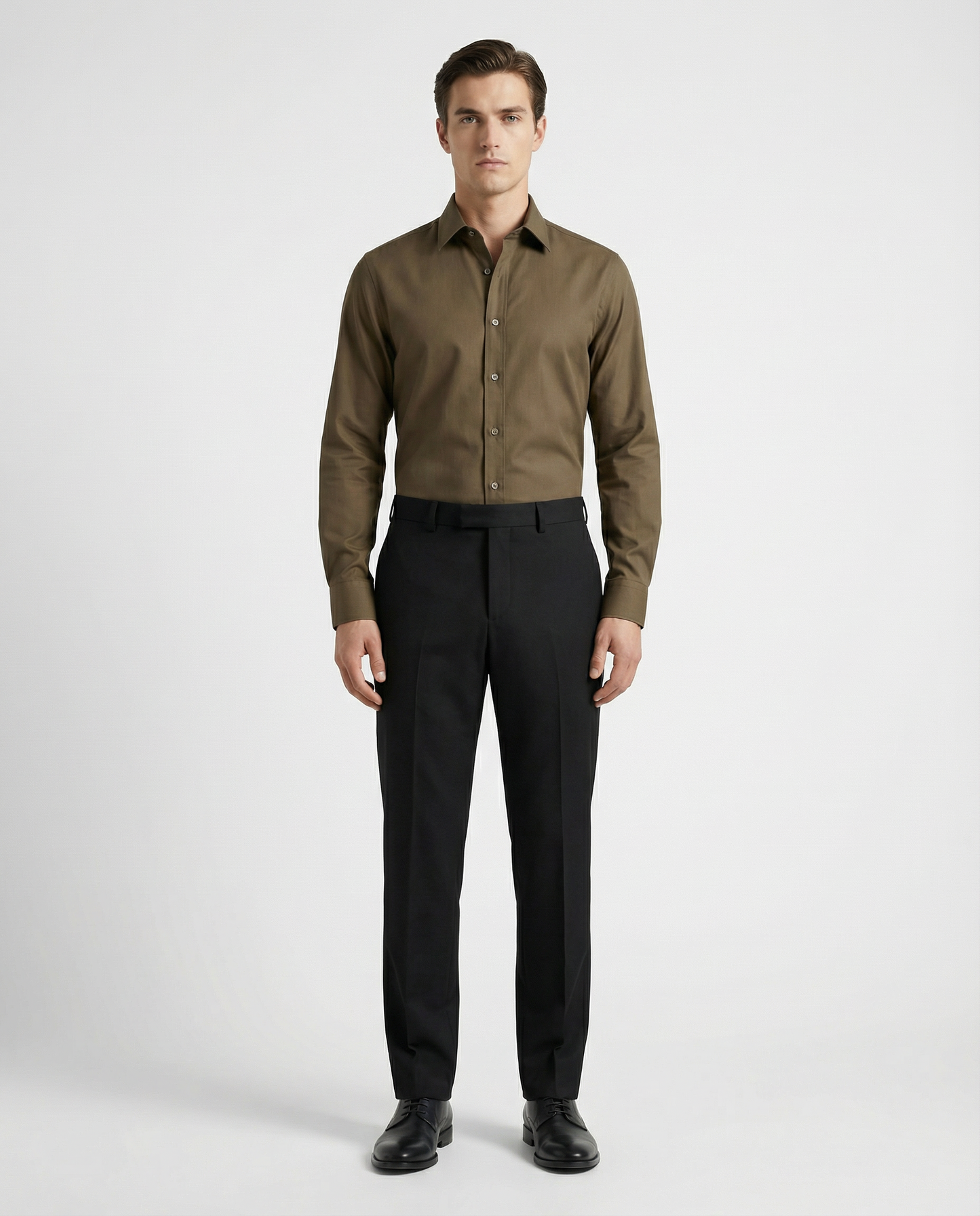 Men’s Buffalo Dance Formal Shirt with Black Tailored Trousers – Premium Office Wear Set