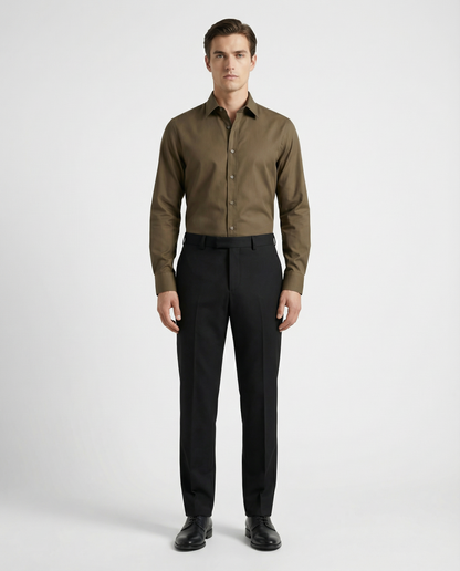 Men’s Buffalo Dance Formal Shirt with Black Tailored Trousers – Premium Office Wear Set