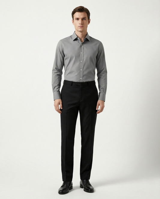 Men’s Ironside Formal Shirt with Black Tailored Trousers – Premium Office Wear Set