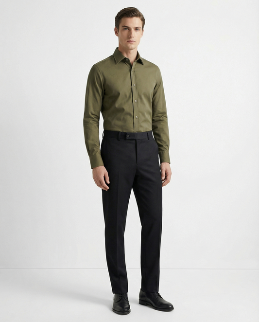 Men’s Hip Waders Formal Shirt with Black Tailored Trousers – Premium Office Wear Set