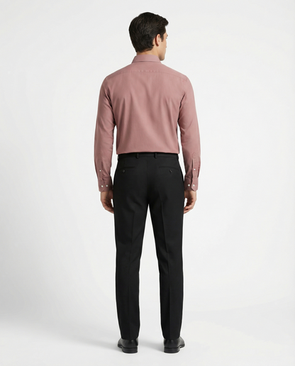 Men’s Safari Brown Formal Shirt with Black Tailored Trousers – Premium Office Wear Set