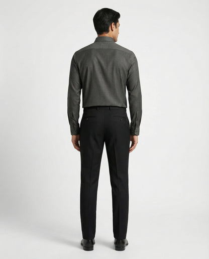 Men’s Hard Coal Formal Shirt with Black Tailored Trousers – Premium Office Wear Set