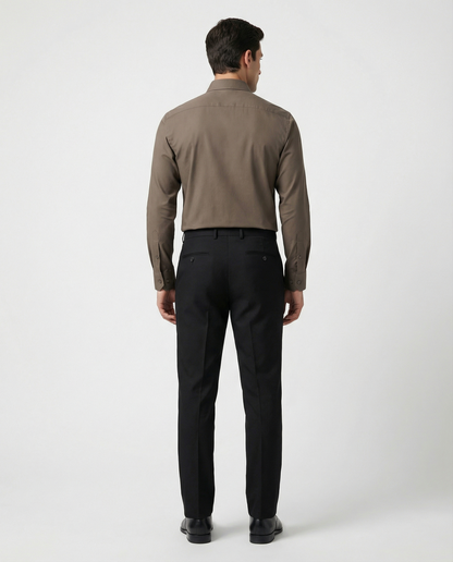 Men’s Brainstorm Bronze Formal Shirt with Black Tailored Trousers – Premium Office Wear Set