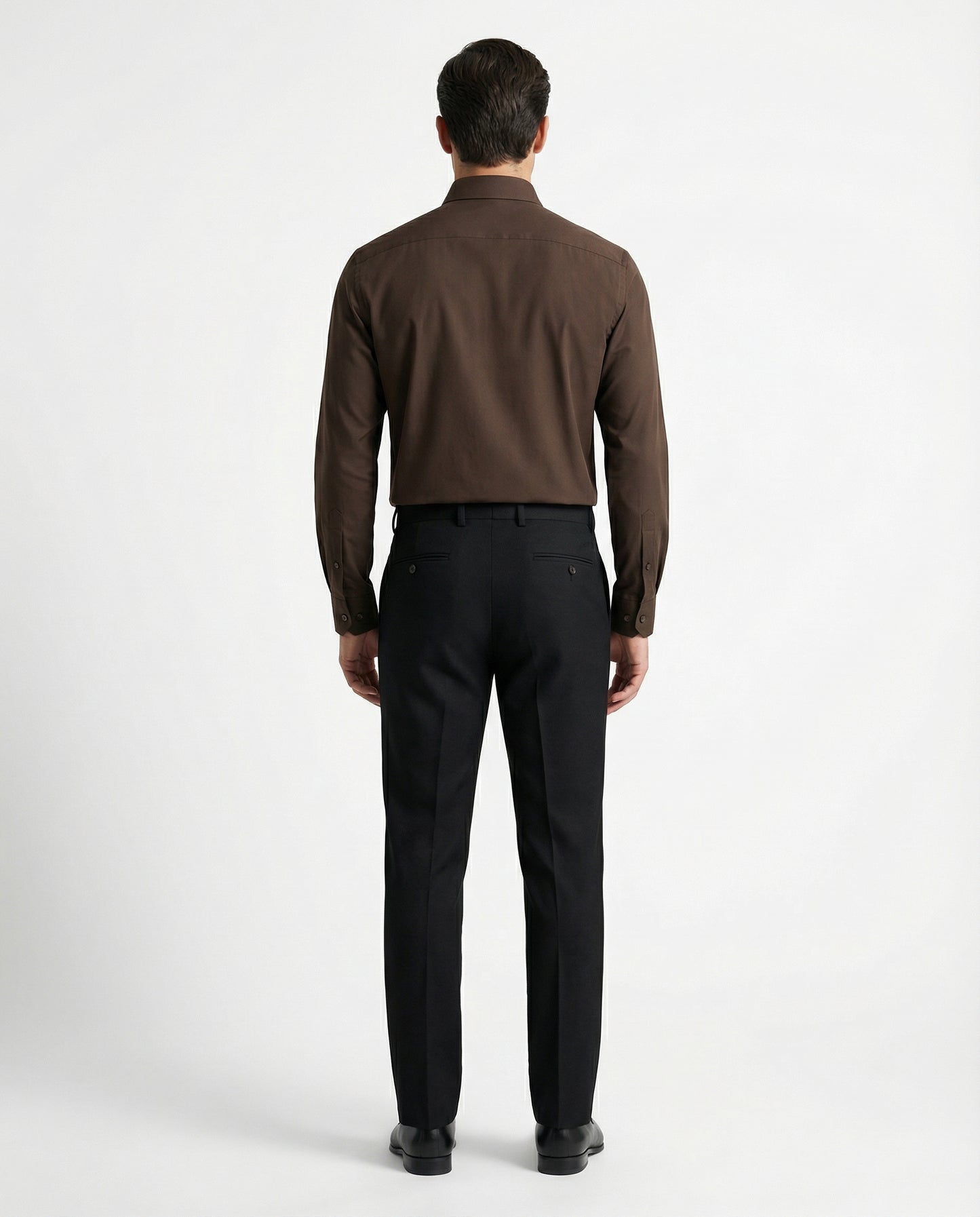 Men’s Bistre Formal Shirt with Black Tailored Trousers – Premium Office Wear Set