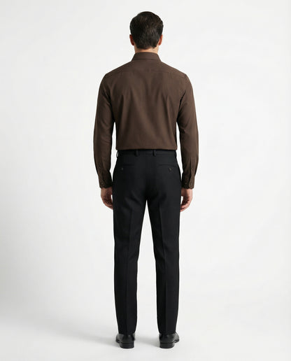 Men’s Bistre Formal Shirt with Black Tailored Trousers – Premium Office Wear Set