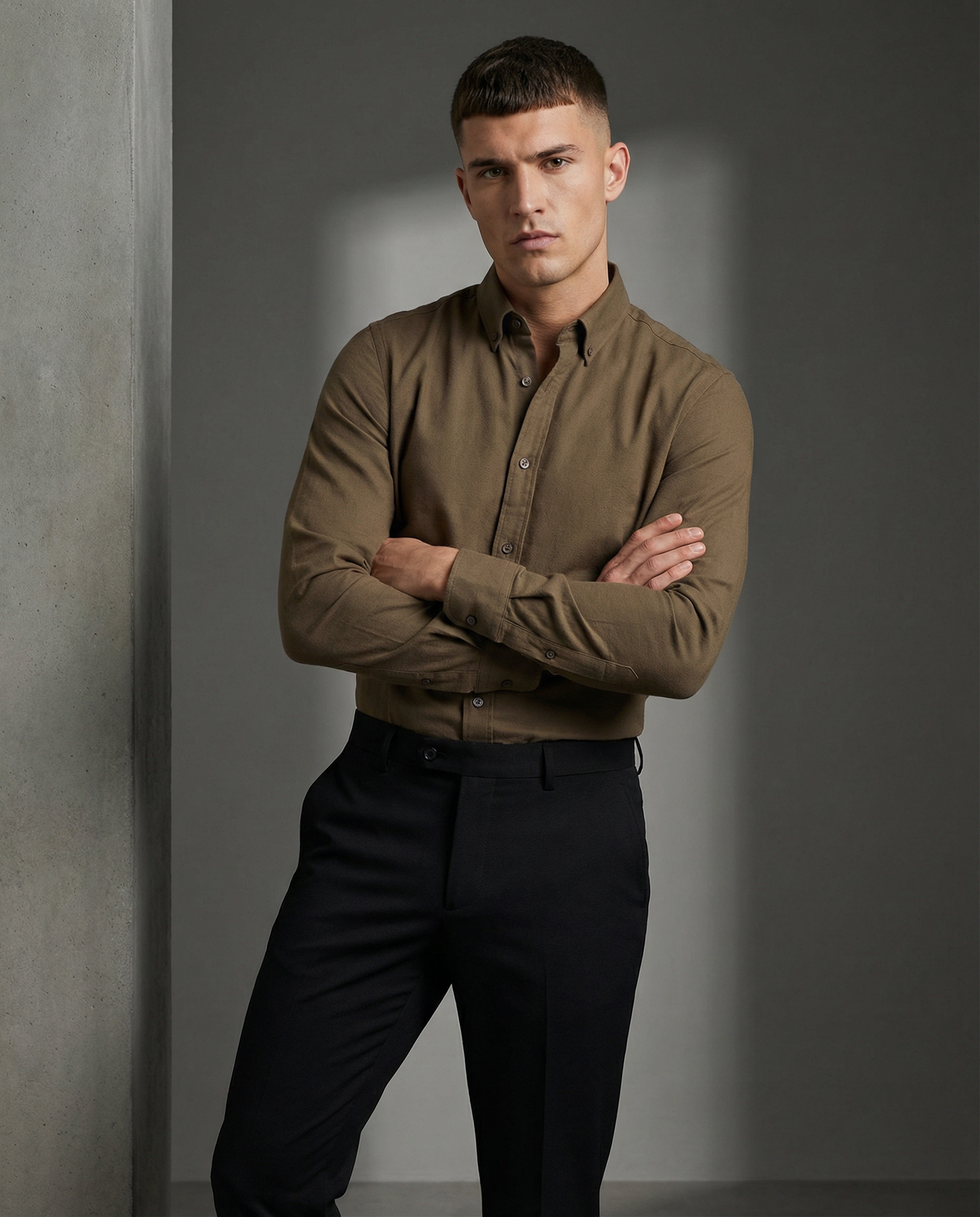 Men’s Buffalo Dance Formal Shirt with Black Tailored Trousers – Premium Office Wear Set