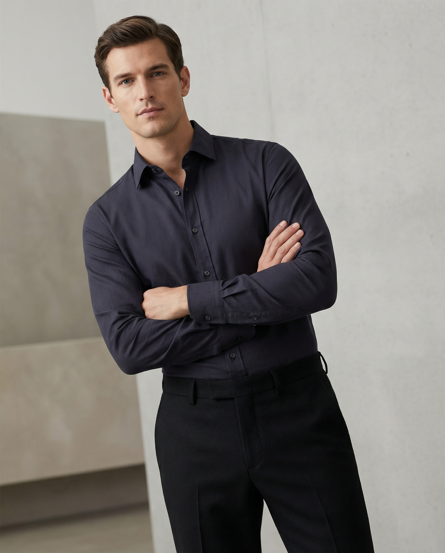 Men’s River Styx Formal Shirt with Black Tailored Trousers – Premium Office Wear Set