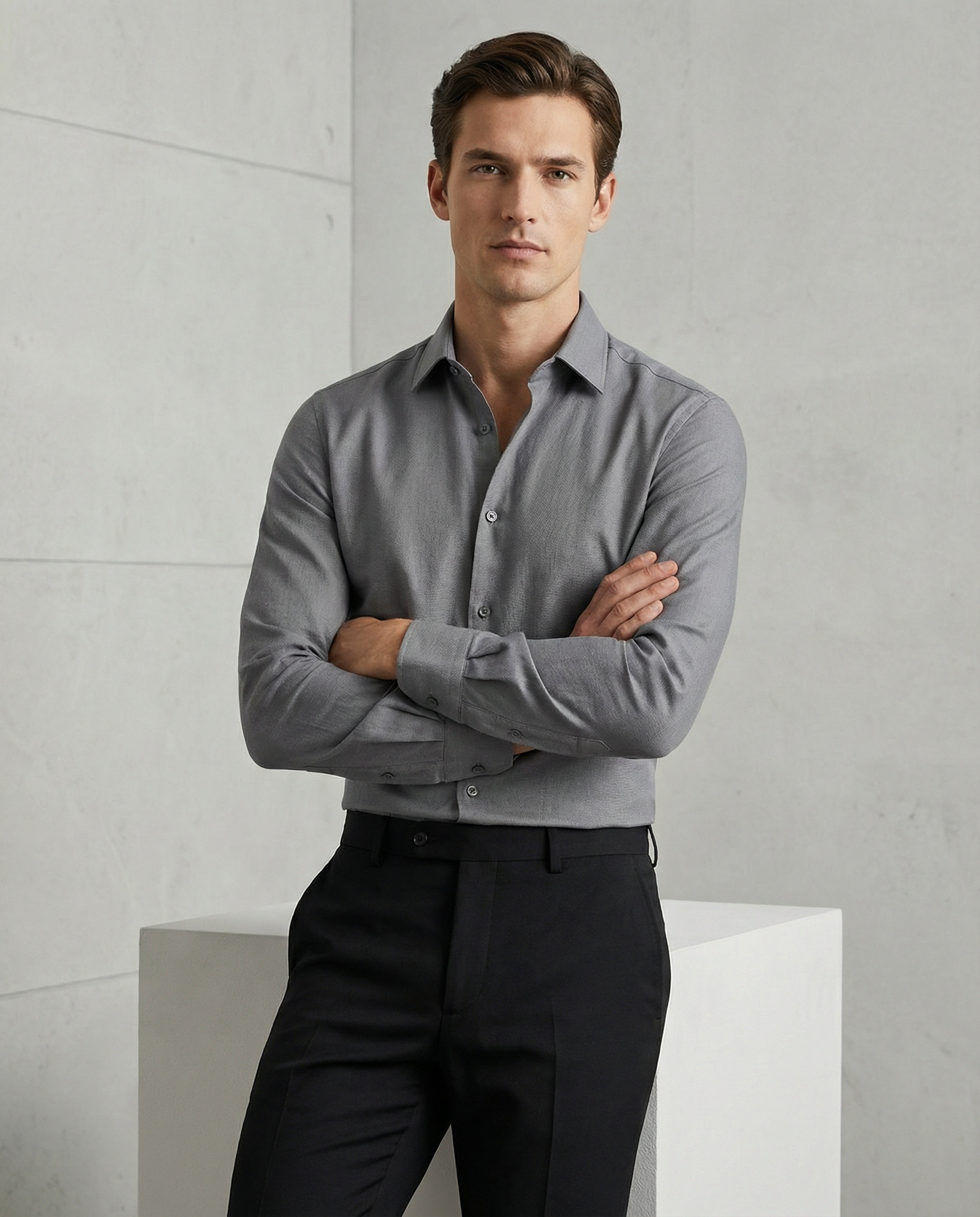 Men’s Ironside Formal Shirt with Black Tailored Trousers – Premium Office Wear Set