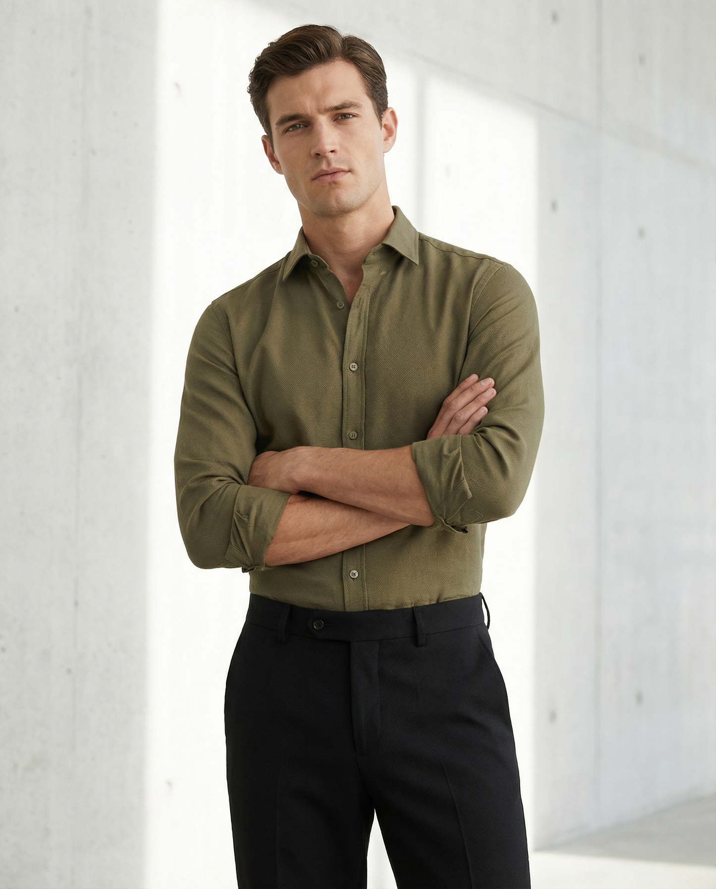 Men’s Hip Waders Formal Shirt with Black Tailored Trousers – Premium Office Wear Set