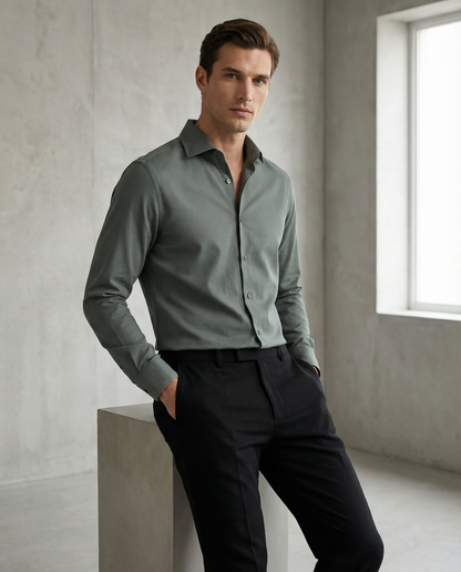 Men’s Rocky River Formal Shirt with Black Tailored Trousers – Premium Office Wear Set