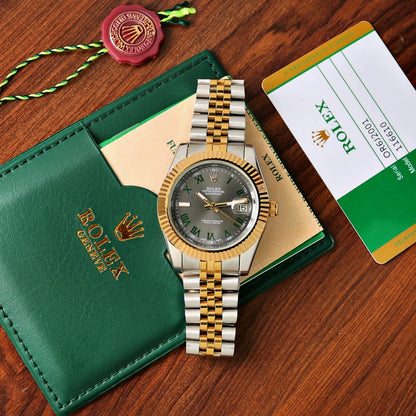 Two-Tone Jubilee Bracelet Watch – Slate Roman Dial