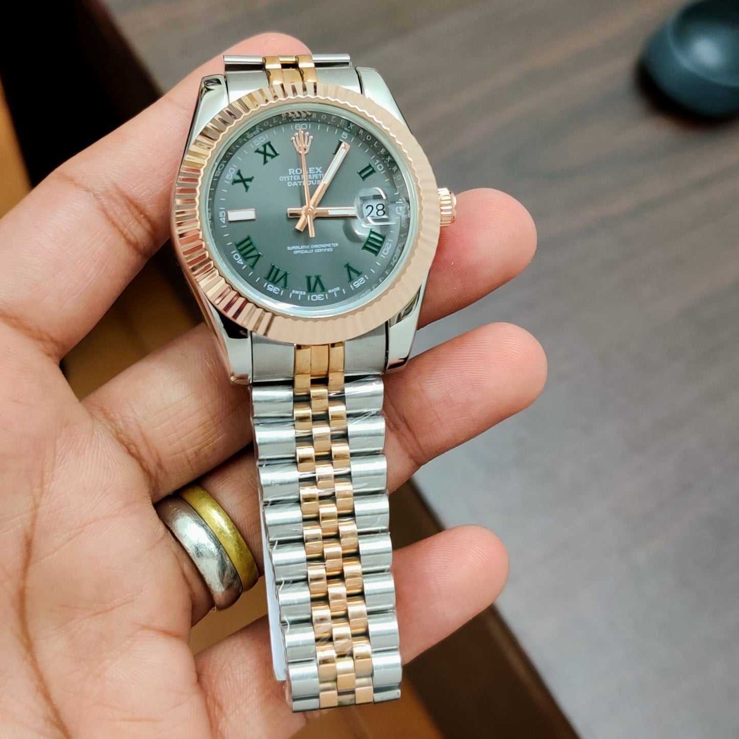 Two-Tone Jubilee Bracelet Watch – Slate Roman Dial