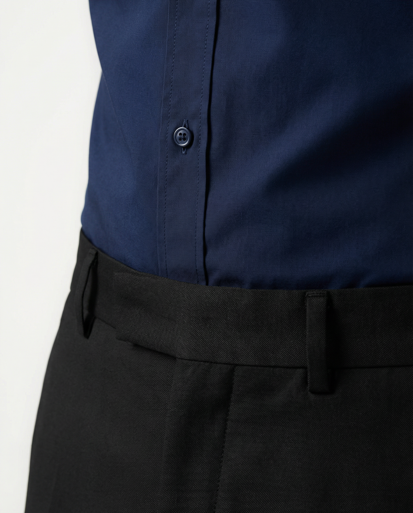Men’s Crow Black Blue Formal Shirt with Black Tailored Trousers – Premium Office Wear Set
