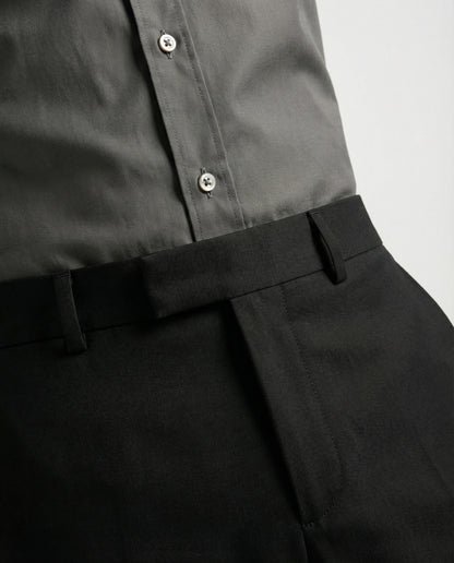 Men’s Hard Coal Formal Shirt with Black Tailored Trousers – Premium Office Wear Set