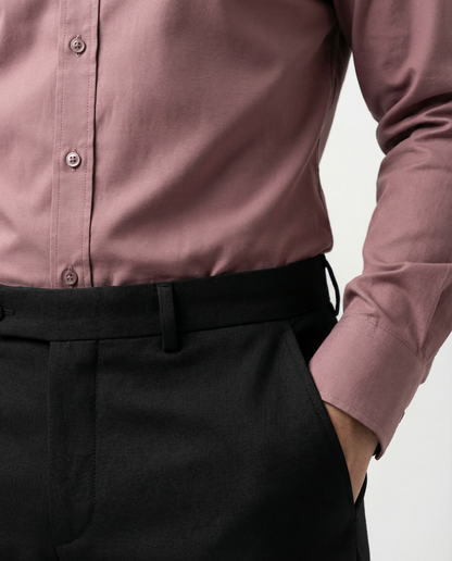 Men’s Viennese Formal Shirt with Black Tailored Trousers – Premium Office Wear Set