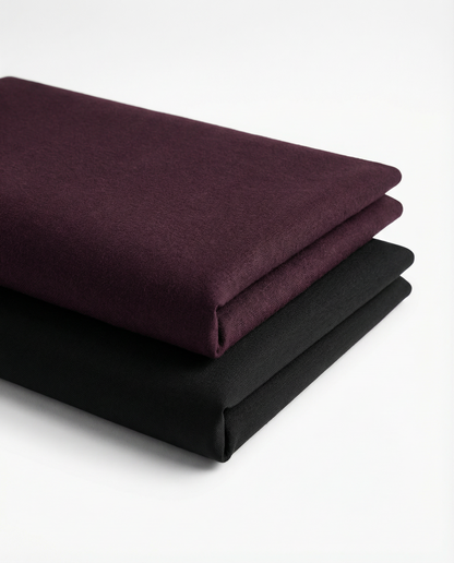 Men’s Black Cherry Formal Shirt with Black Tailored Trousers – Premium Office Wear Set