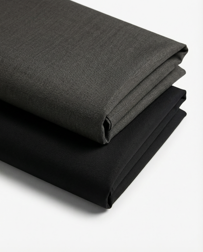 Men’s Hard Coal Formal Shirt with Black Tailored Trousers – Premium Office Wear Set