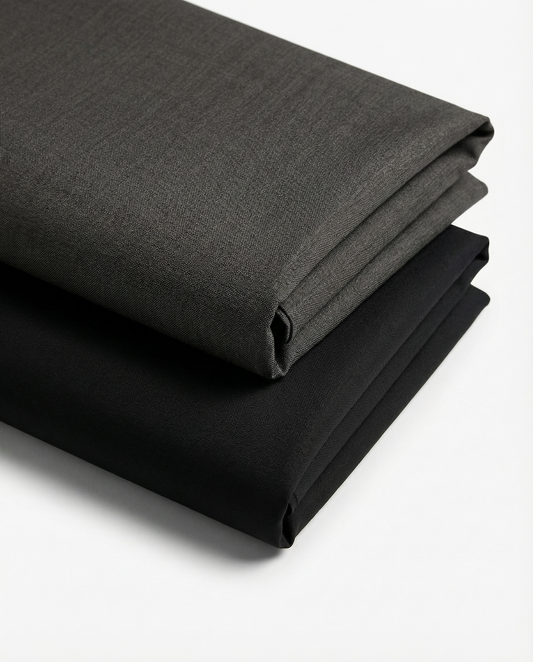 Men’s Hard Coal Formal Shirt with Black Tailored Trousers – Premium Office Wear Set