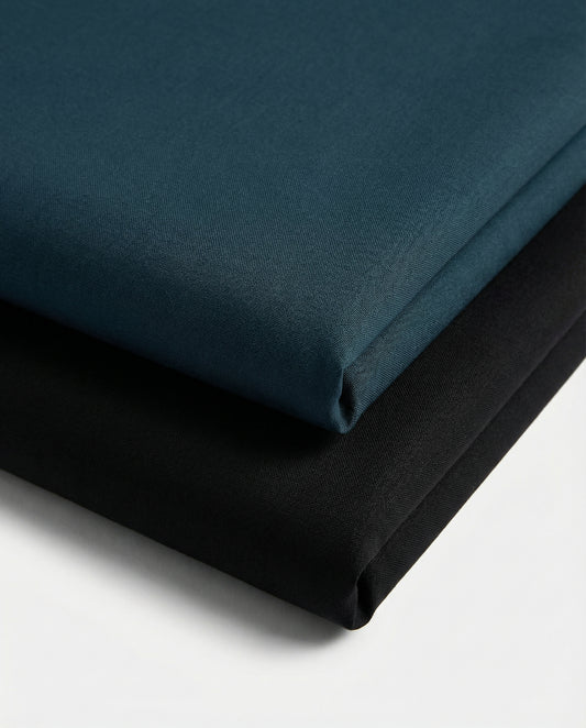 Men’s Coarse Wool Formal Shirt with Black Tailored Trousers – Premium Office Wear Set