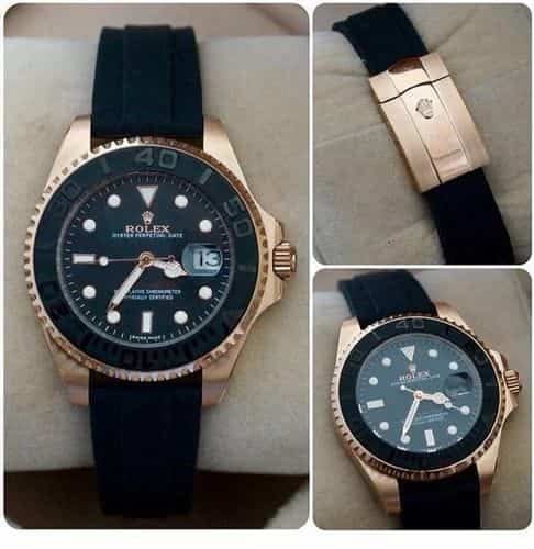 Luxury Marine Sport Watch – Black Dial Silicone Strap Collection