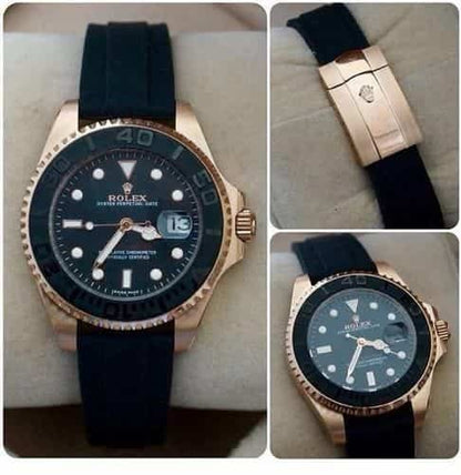 Luxury Marine Sport Watch – Black Dial Silicone Strap Collection