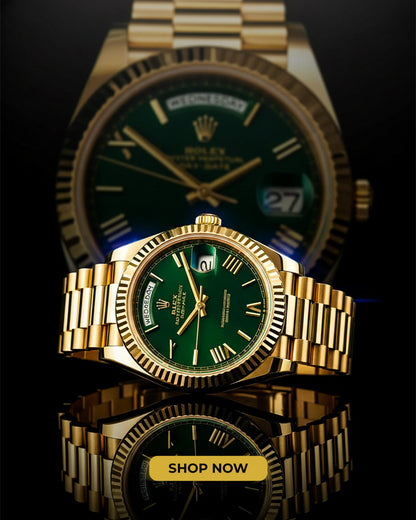 Yellow Gold Green Ombre Roman Numeral Dial