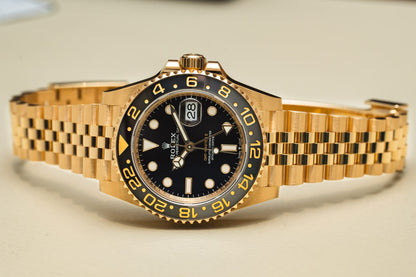 Premium GMT Style Gold Stainless Steel Watch – Black Dial Edition