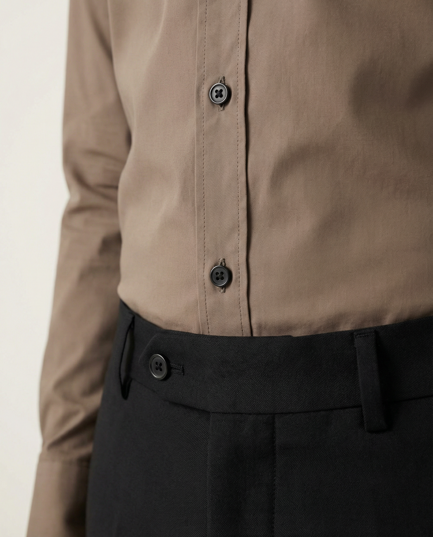 Men’s Dusty Olive Formal Shirt with Black Tailored Trousers – Premium Office Wear Set