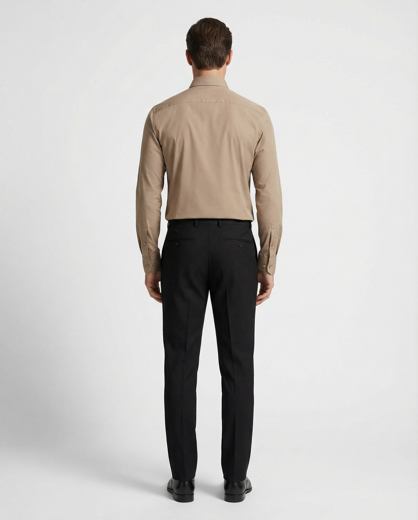 Men’s Dusty Olive Formal Shirt with Black Tailored Trousers – Premium Office Wear Set
